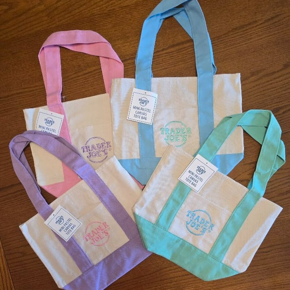 Trader Joe's Mini Pastel Tote Bags